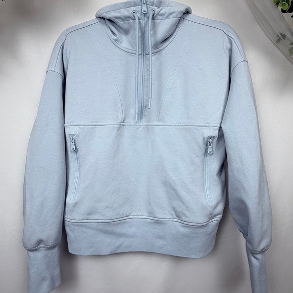 Old Navy Tops - Old Navy Active Dynamic Fleece Half Zip Hoodie Light Blue Large